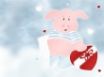 Tapety na plochu - Pink pig with heart
